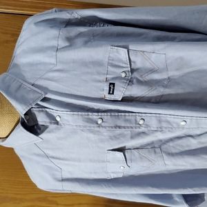 Wrangler vintage long tails pearl snap 3xl Western chambray shirt like brand new